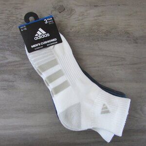 adidas Men's Cushioned Arch Compression Quarter Ankle Socks 3 PK Size 6-12